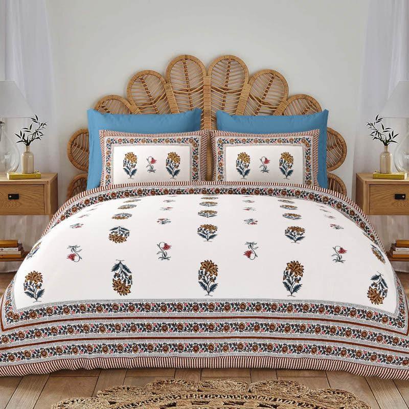 Buy Miren Floral Bedsheet - Blue Bedsheets from Vaaree