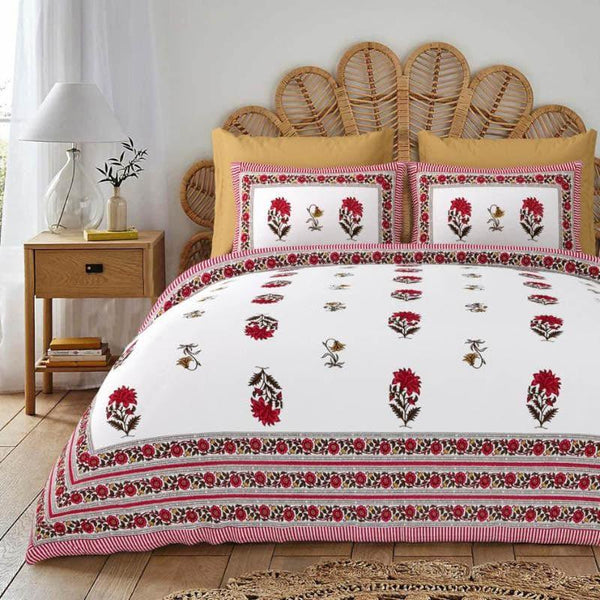 Buy Miren Floral Bedsheet - Red Bedsheets from Vaaree