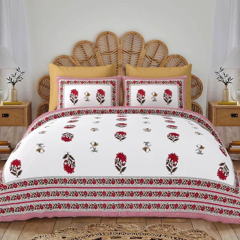 Buy Miren Floral Bedsheet - Red Bedsheets from Vaaree