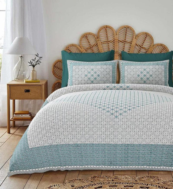 Buy Mitra Printed Bedsheet - Teal Bedsheets from Vaaree