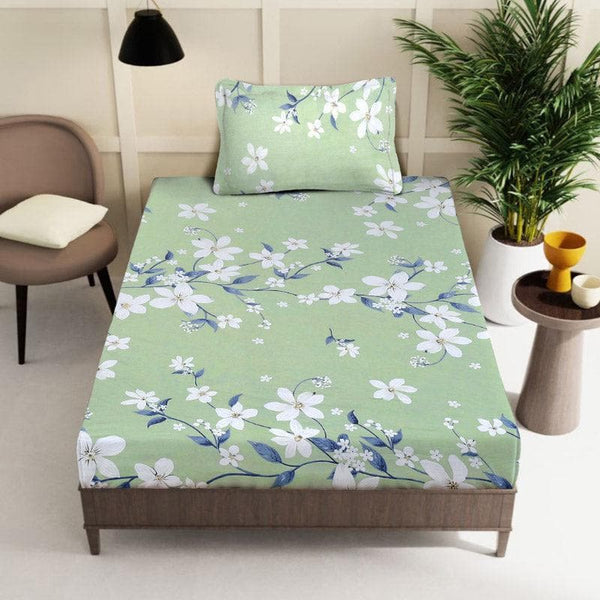 Buy Mitusha Printed Bedsheet - Green Bedsheets from Vaaree