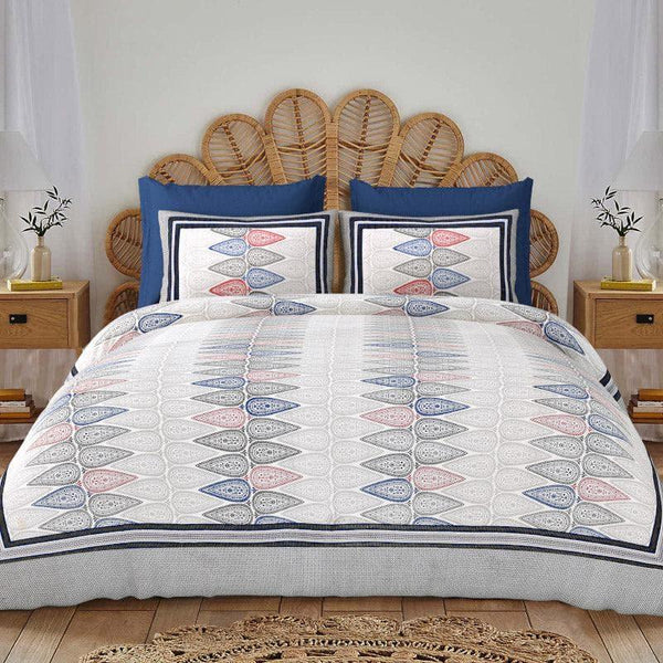 Buy Modern Shankhaa Bedsheets - Blue Bedsheets from Vaaree