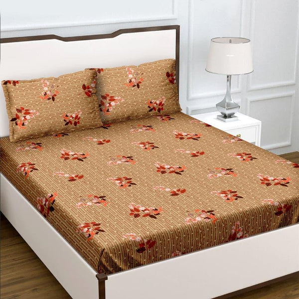 Buy Mollieana Floral Bedsheet - Dark Brown Bedsheets from Vaaree