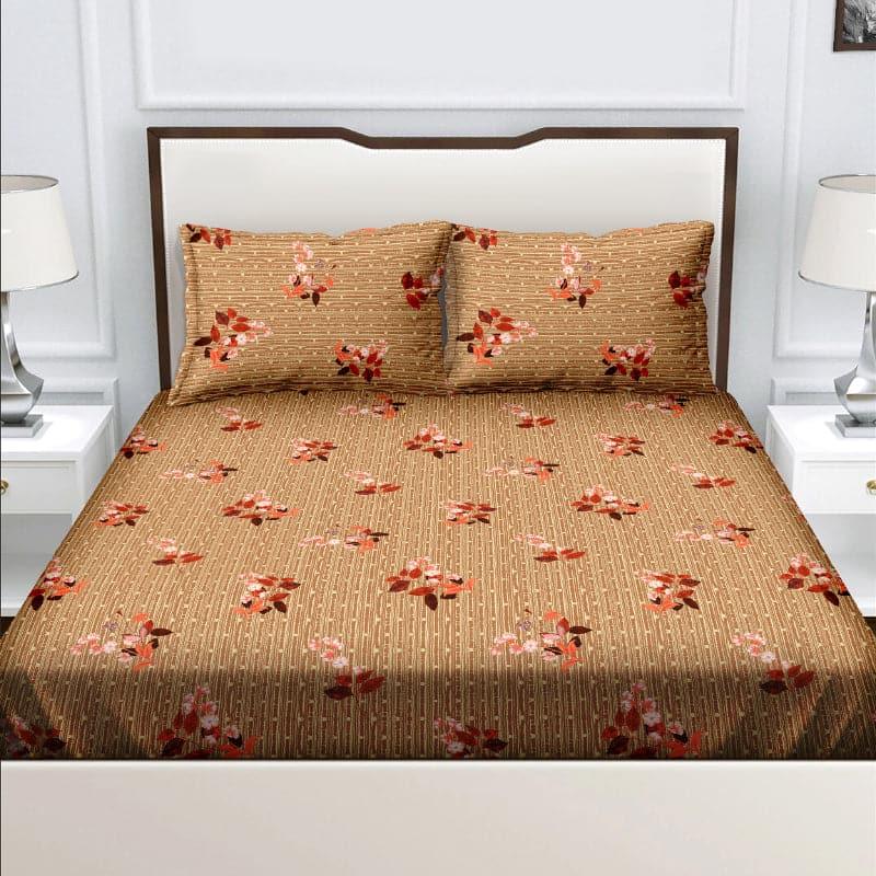 Buy Mollieana Floral Bedsheet - Dark Brown Bedsheets from Vaaree