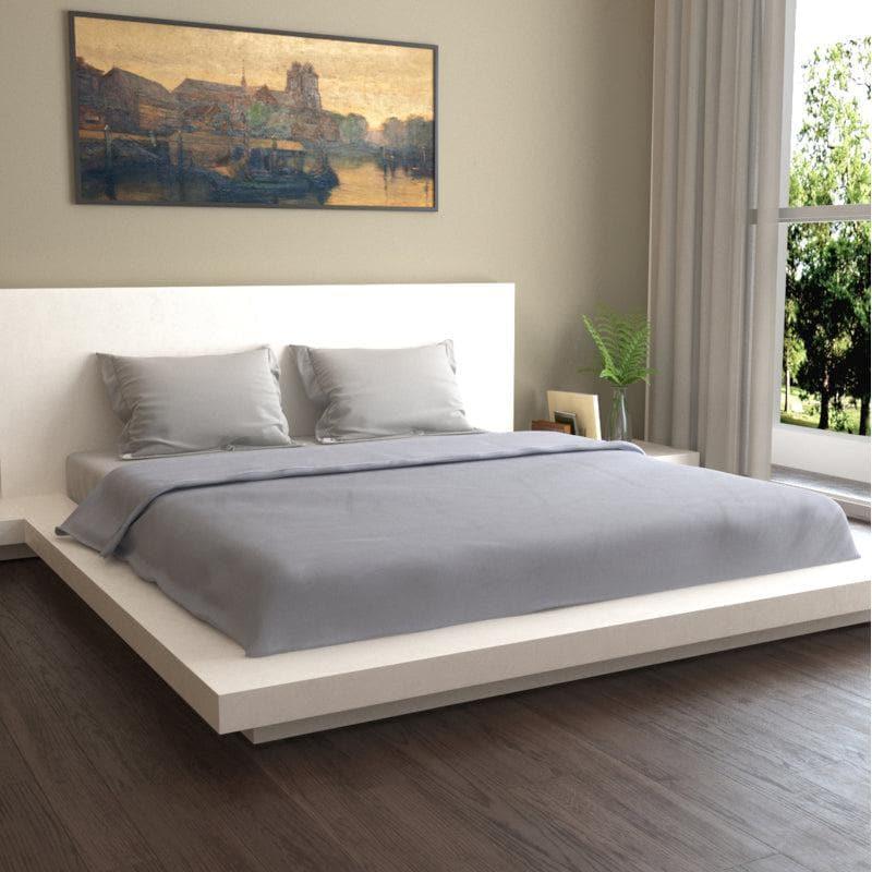 Buy Monochrome Luxe Solid Bedsheet - Grey Bedsheets from Vaaree