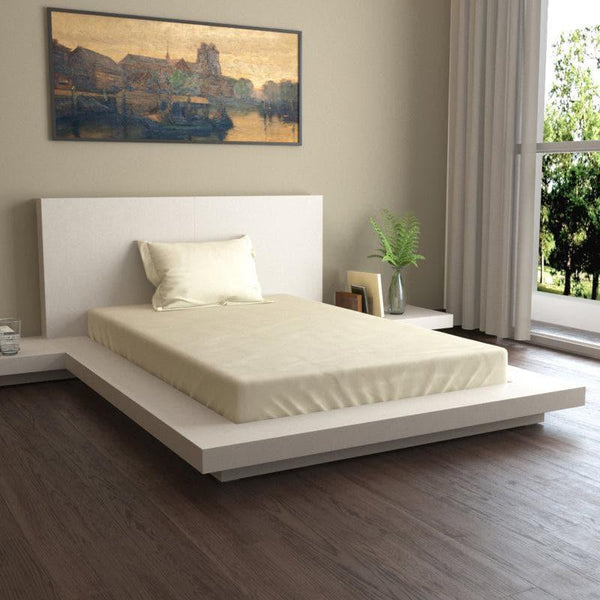 Buy Monochrome Luxe Solid Bedsheet - Ivory Bedsheets from Vaaree