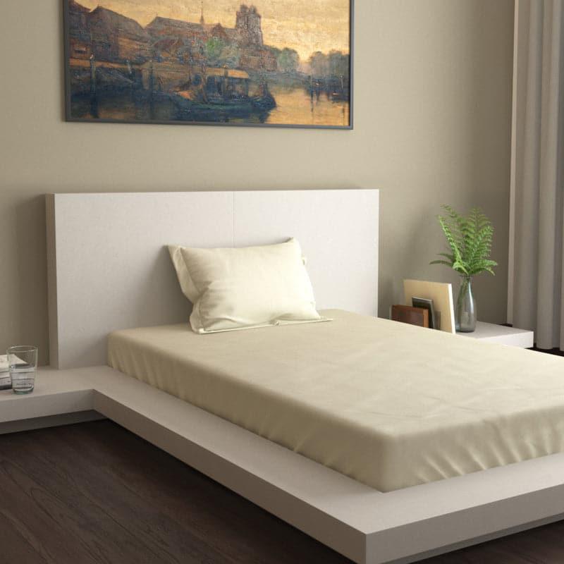 Buy Monochrome Luxe Solid Bedsheet - Ivory Bedsheets from Vaaree