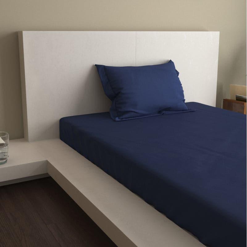 Buy Monochrome Luxe Solid Bedsheet - Midnight Blue Bedsheets from Vaaree