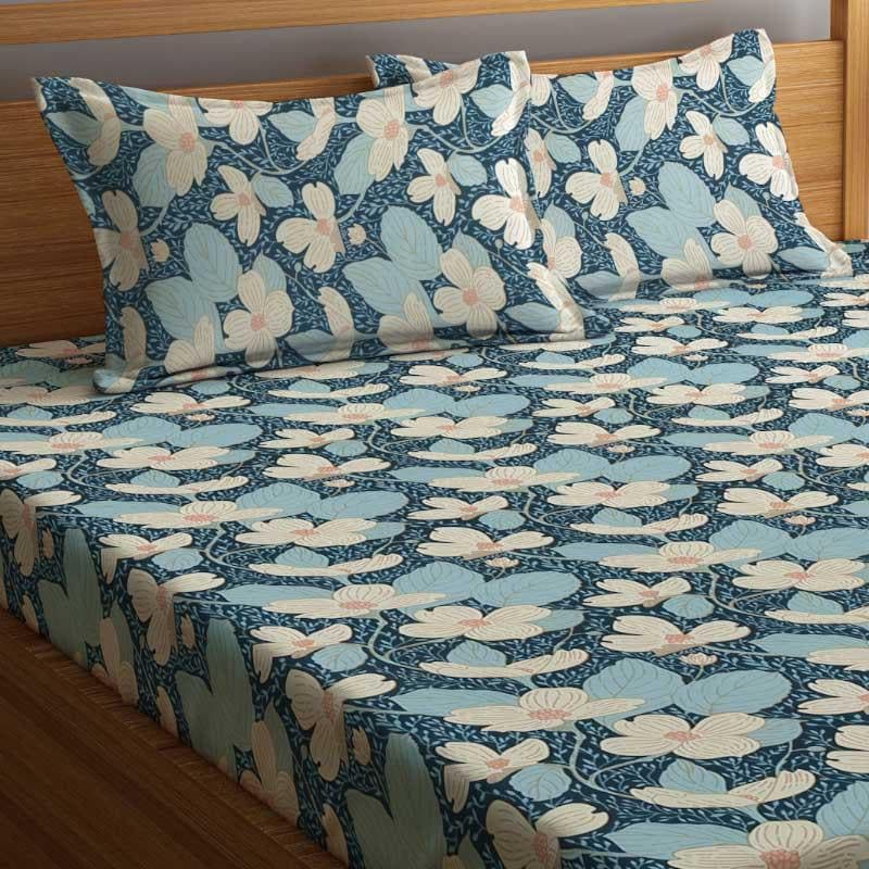 Buy Moonlit Blossoms Bedsheet Bedsheets from Vaaree