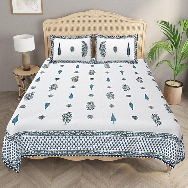 Buy Morning Mughal Bedsheet - Blue Bedsheets from Vaaree