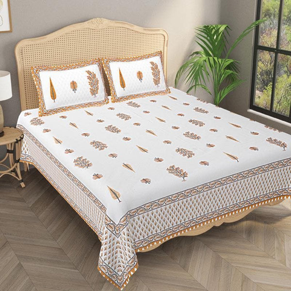 Buy Morning Mughal Bedsheet - Orange Bedsheets from Vaaree