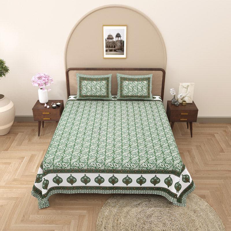 Buy Mridula Ethnic Printed Bedsheet - Green Bedsheets from Vaaree