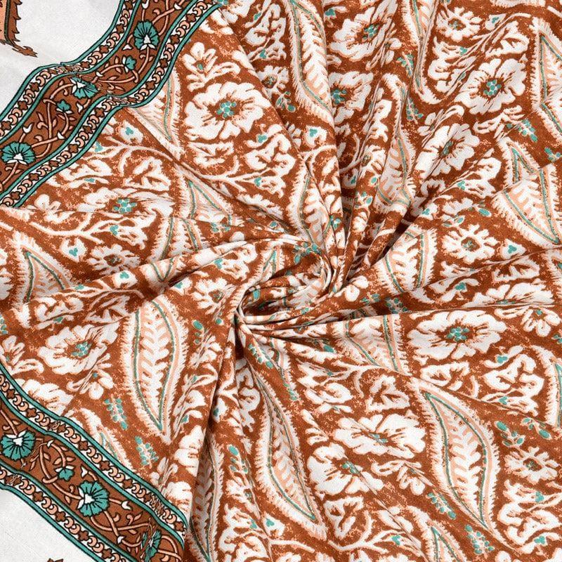 Buy Mridula Ethnic Printed Bedsheet - Rust Bedsheets from Vaaree