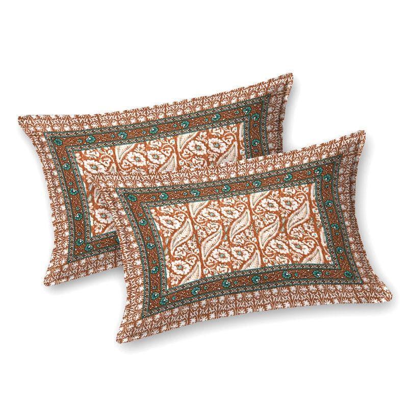 Buy Mridula Ethnic Printed Bedsheet - Rust Bedsheets from Vaaree