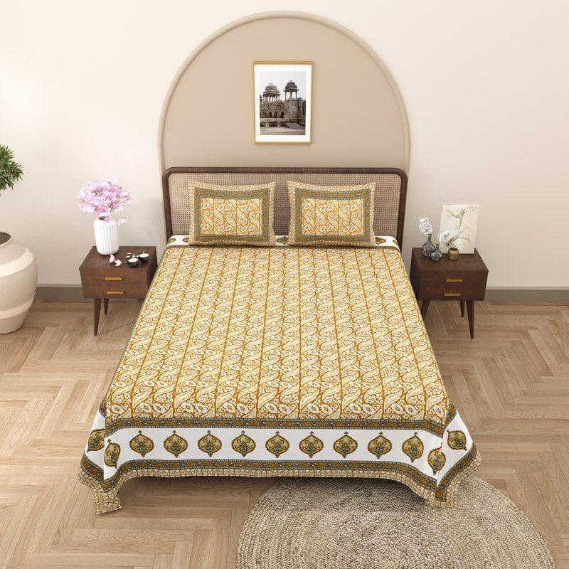 Buy Mridula Ethnic Printed Bedsheet - Yellow Bedsheets from Vaaree