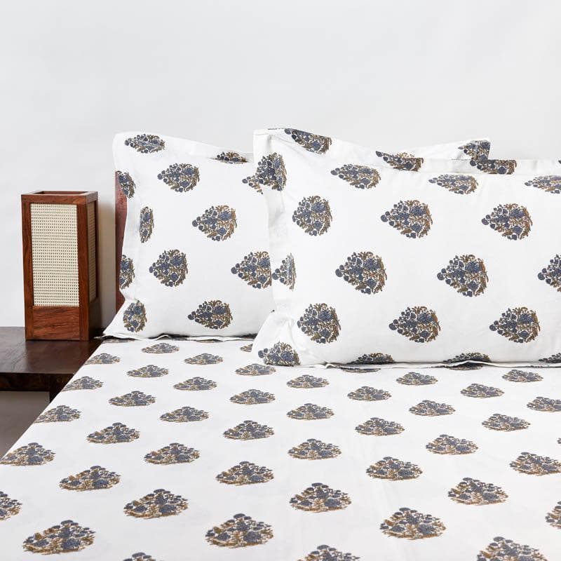 Buy Mudrish Printed Bedsheet - Blue Bedsheets from Vaaree