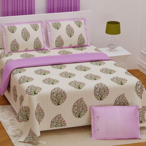 Buy Mughal Floral Bedsheet - Purple Bedsheets from Vaaree