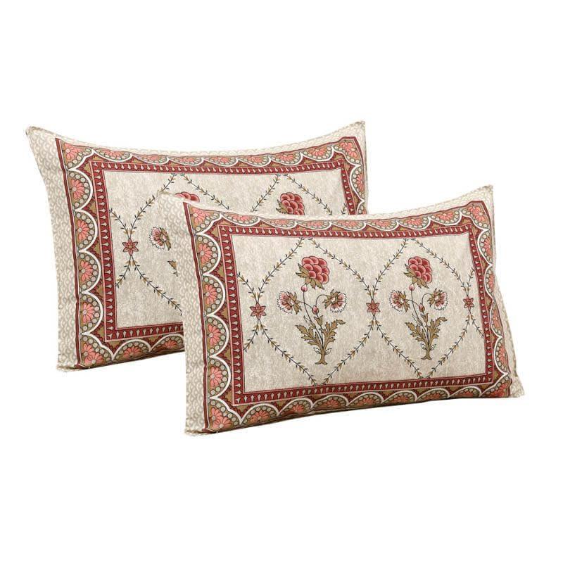 Buy Mughal Jaali Printed Bedsheet - Red & Beige Bedsheets from Vaaree