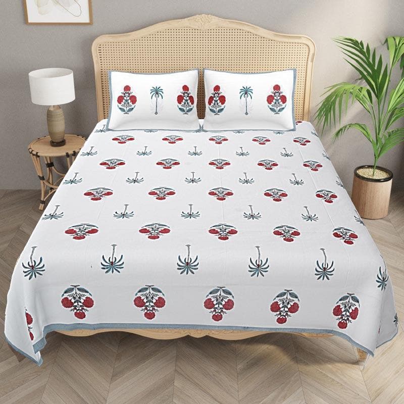 Buy Mughal Melody Bedsheet - Red Bedsheets from Vaaree