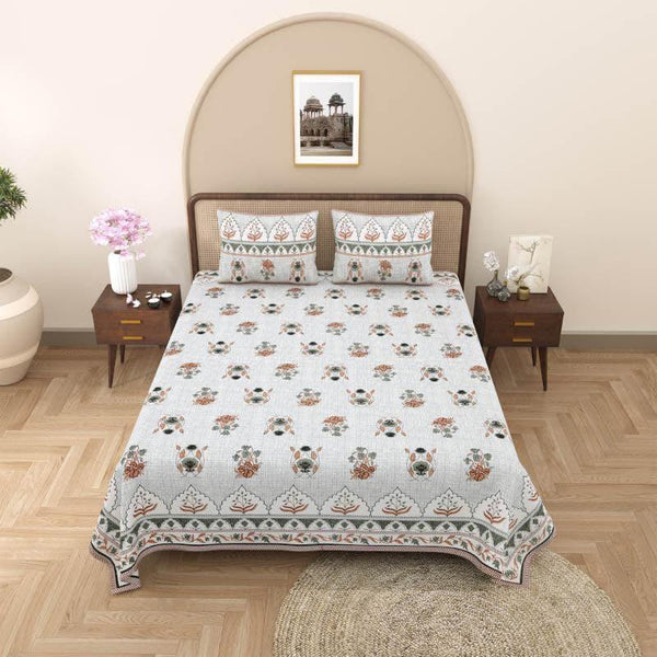 Buy Mustafa Printed Bedsheet - Grey Bedsheets from Vaaree