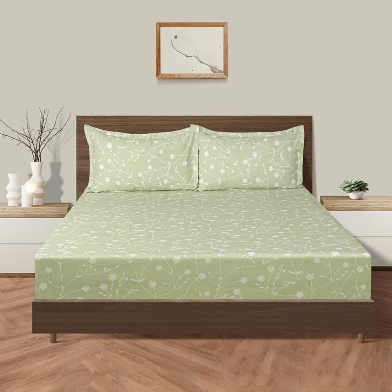 Buy Myra Floral Bedsheet - Green Bedsheets from Vaaree