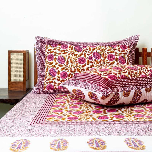 Buy Nargis Ethnic Printed Bedsheet - Red Bedsheets from Vaaree