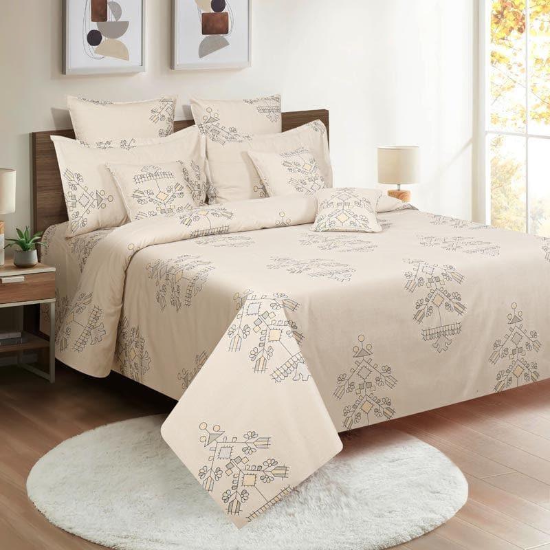 Buy Navae Floral Bedsheet - Beige Bedsheets from Vaaree