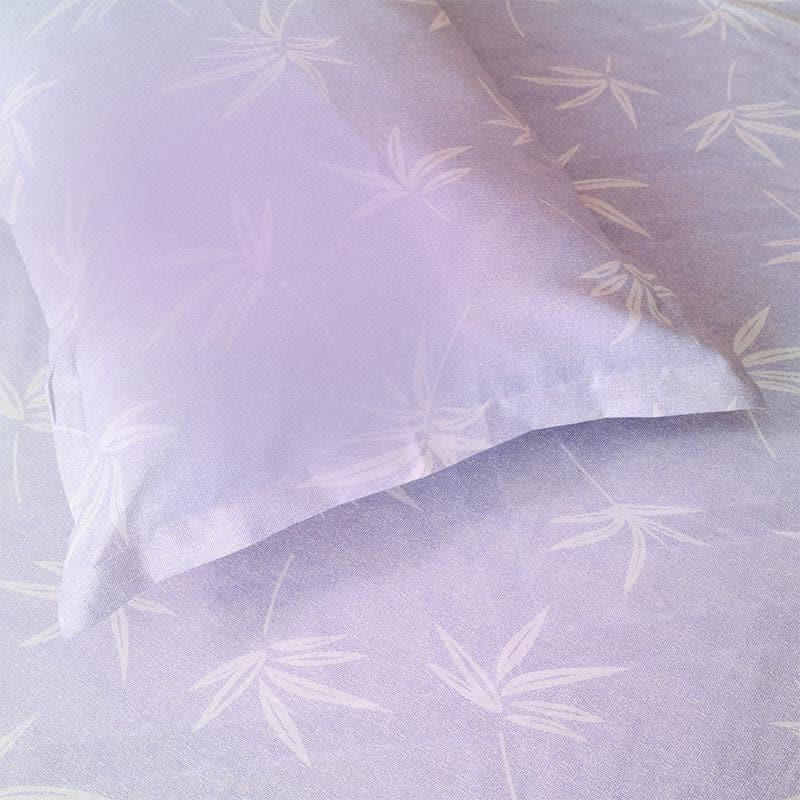 Bedsheets - Neinia Printed Reversible Bedsheet - Beige & Lavender