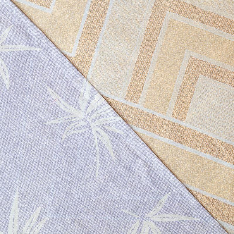 Bedsheets - Neinia Printed Reversible Bedsheet - Beige & Lavender