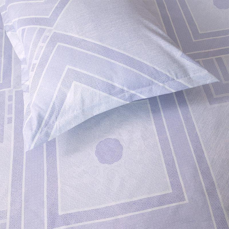 Bedsheets - Neinia Printed Reversible Bedsheet - Purple & Green