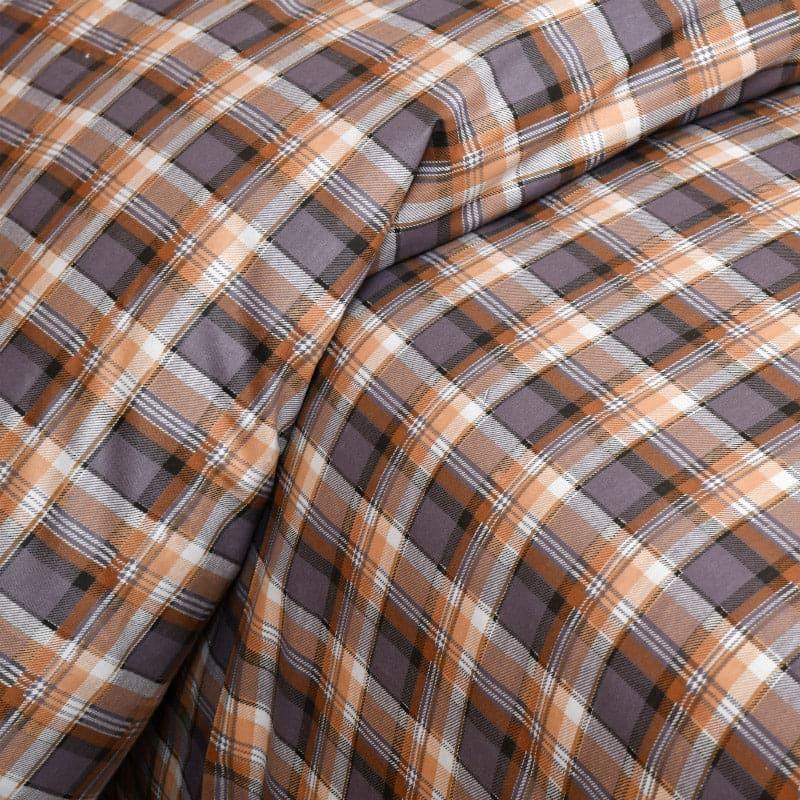 Buy Nesara Checkered Bedsheet - Brown Bedsheets from Vaaree