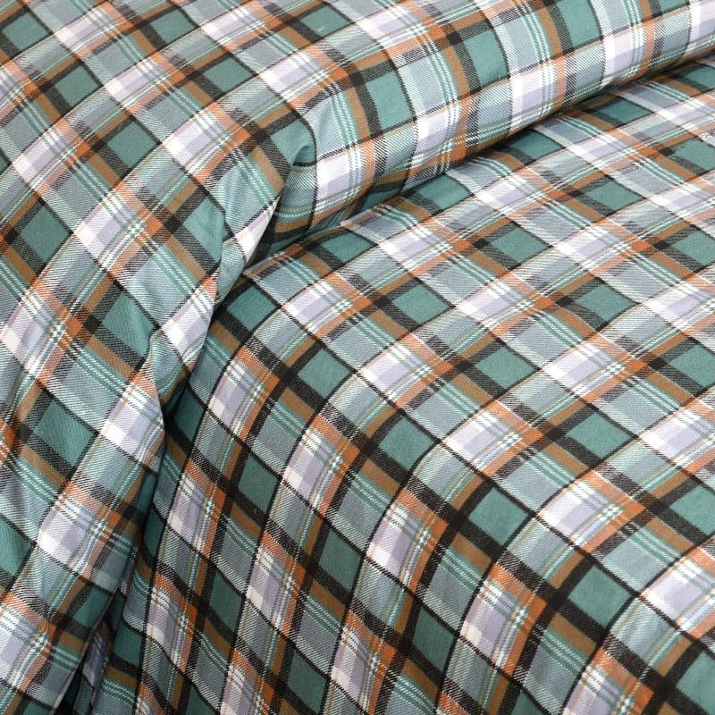 Buy Nesara Checkered Bedsheet - Green Bedsheets from Vaaree