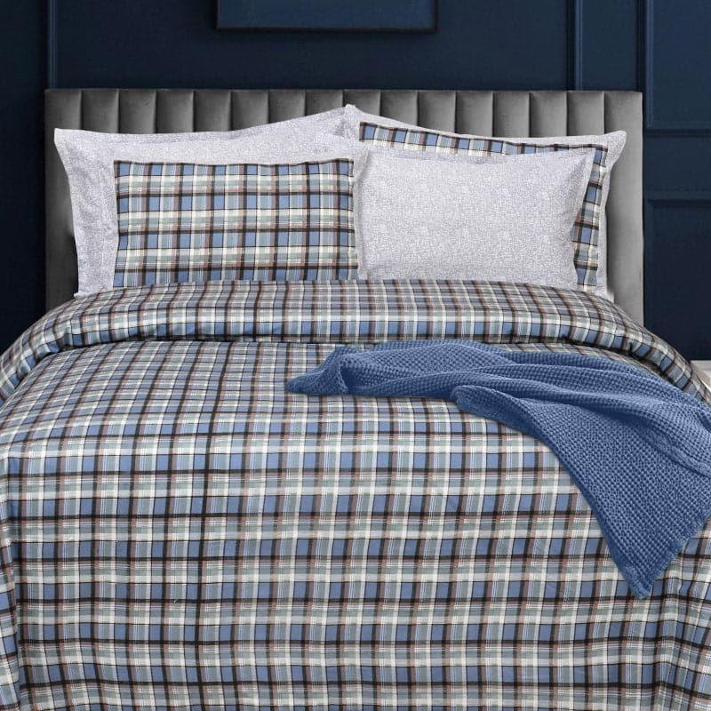 Buy Nesara Checkered Bedsheet - Grey Bedsheets from Vaaree