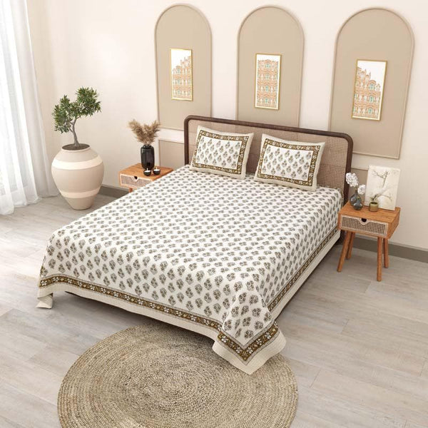 Buy Nimrat Printed Bedsheet - Brown Bedsheets from Vaaree