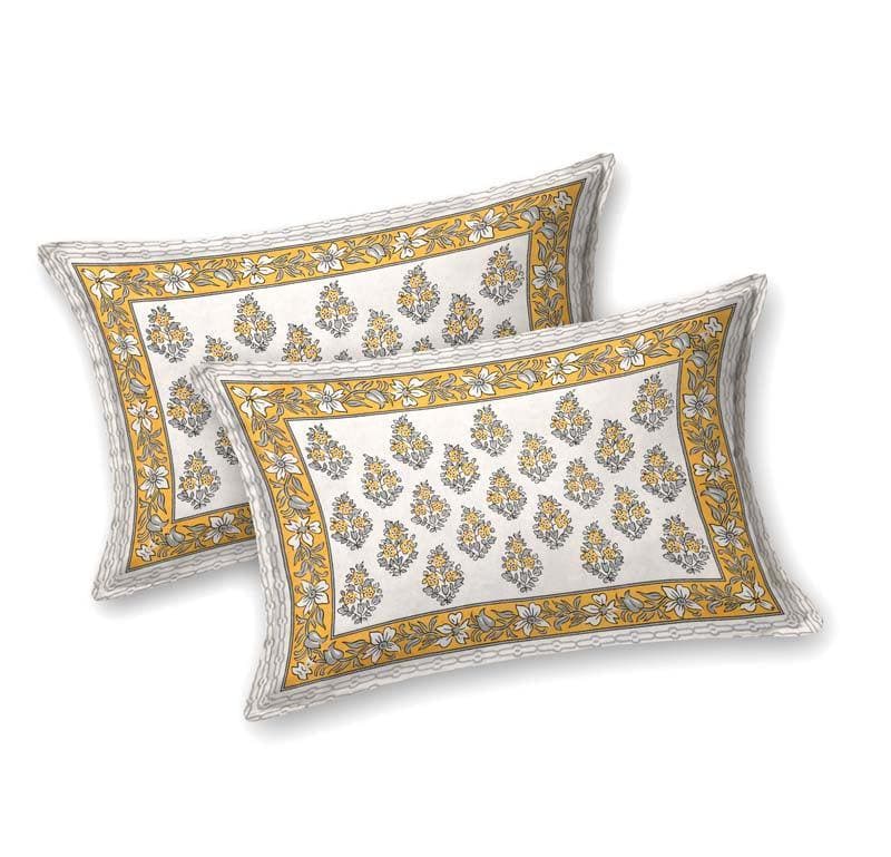 Buy Nimrat Printed Bedsheet - Yellow Bedsheets from Vaaree