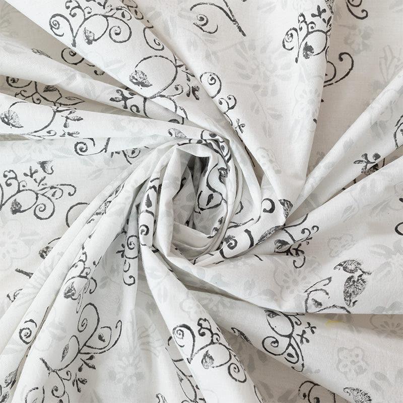 Buy Niraan Floral Bedsheet - Grey Bedsheets from Vaaree