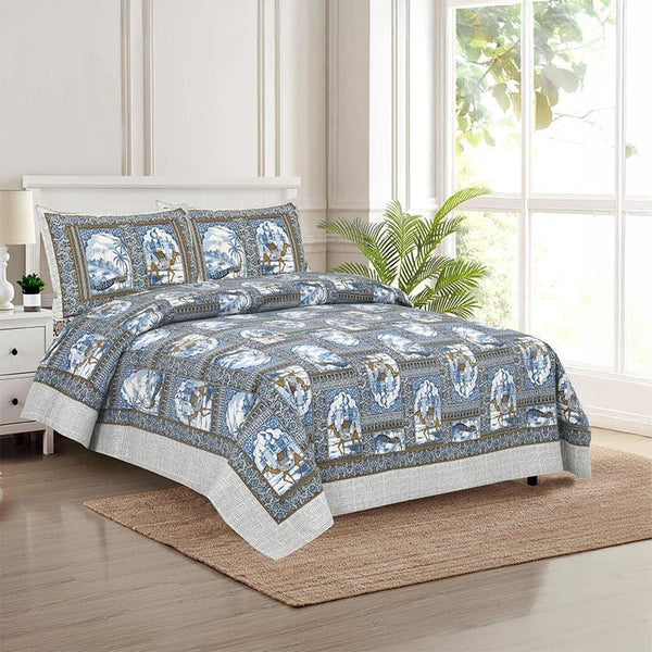 Buy Niran Royal Courtyard Bedsheet - Blue Bedsheets from Vaaree