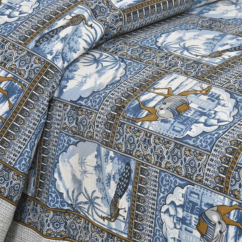 Buy Niran Royal Courtyard Bedsheet - Blue Bedsheets from Vaaree