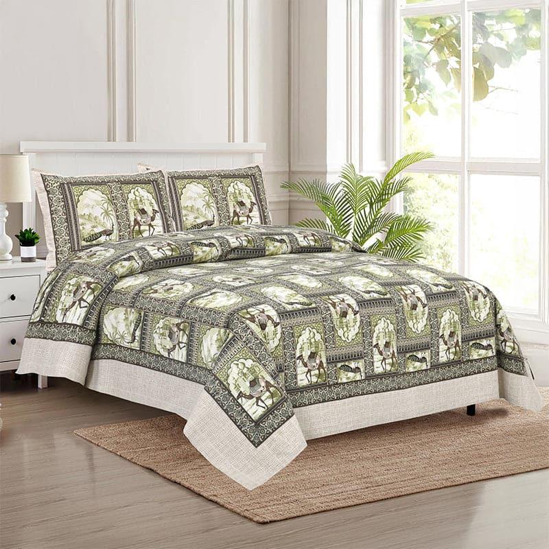 Buy Niran Royal Courtyard Bedsheet - Green Bedsheets from Vaaree