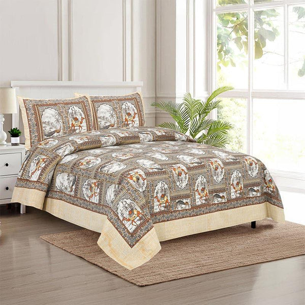 Buy Niran Royal Courtyard Bedsheet - Orange Bedsheets from Vaaree