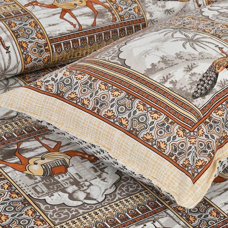 Buy Niran Royal Courtyard Bedsheet - Orange Bedsheets from Vaaree