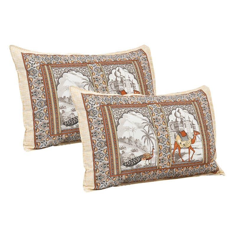 Buy Niran Royal Courtyard Bedsheet - Orange Bedsheets from Vaaree