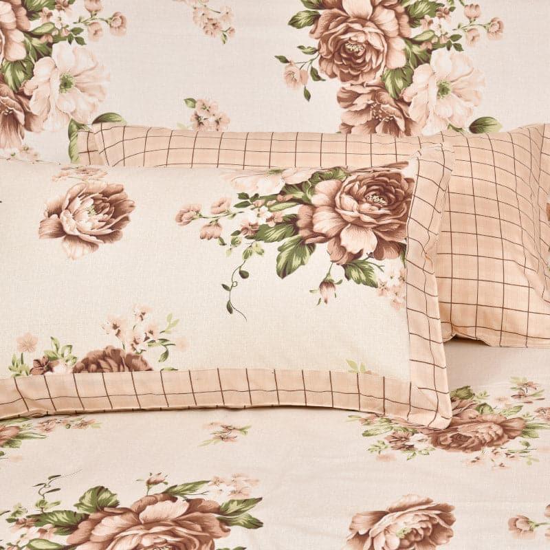 Bedsheets - Noha Floral Bedsheet - Beige