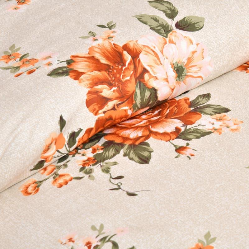 Buy Noha Floral Bedsheet - Orange Bedsheets from Vaaree