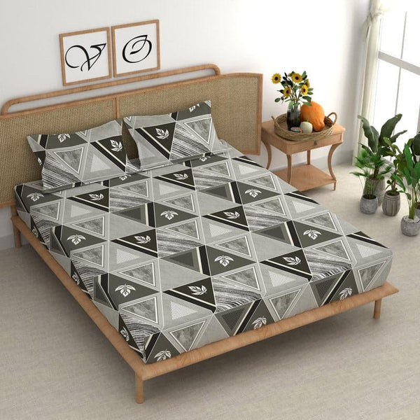 Buy Nora Printed Bedsheet - Carbon Grey Bedsheets from Vaaree