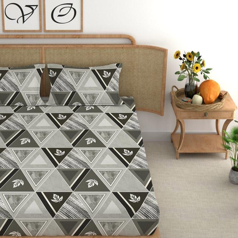 Buy Nora Printed Bedsheet - Carbon Grey Bedsheets from Vaaree