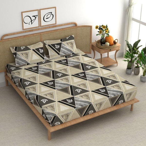 Buy Nora Printed Bedsheet - Fossil Grey Bedsheets from Vaaree