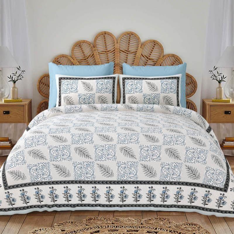 Buy Nurvi Floral Bedsheet - Blue Bedsheets from Vaaree