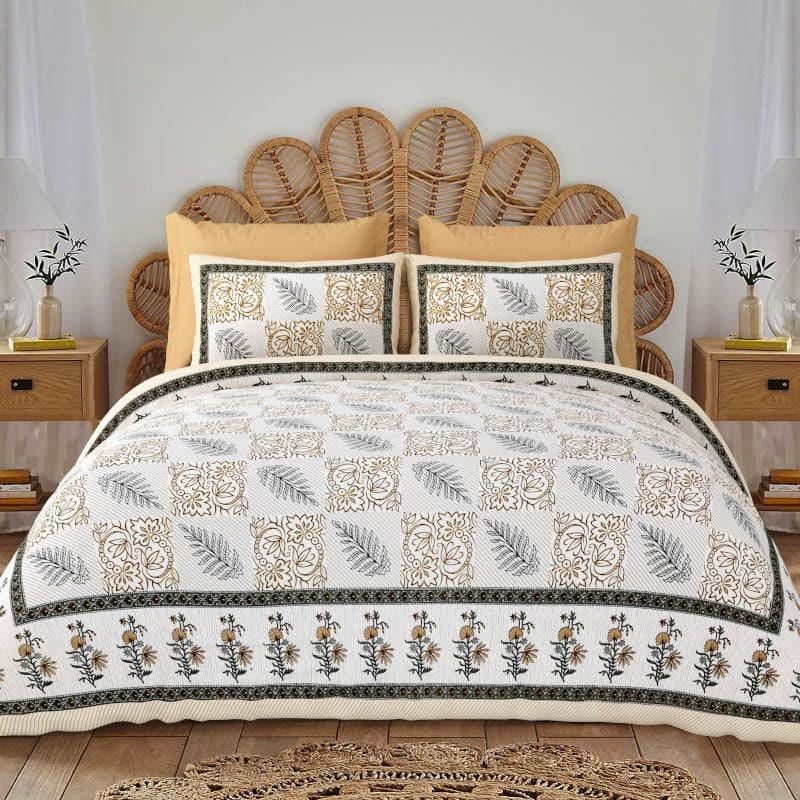 Buy Nurvi Floral Bedsheet - Mustard Bedsheets from Vaaree