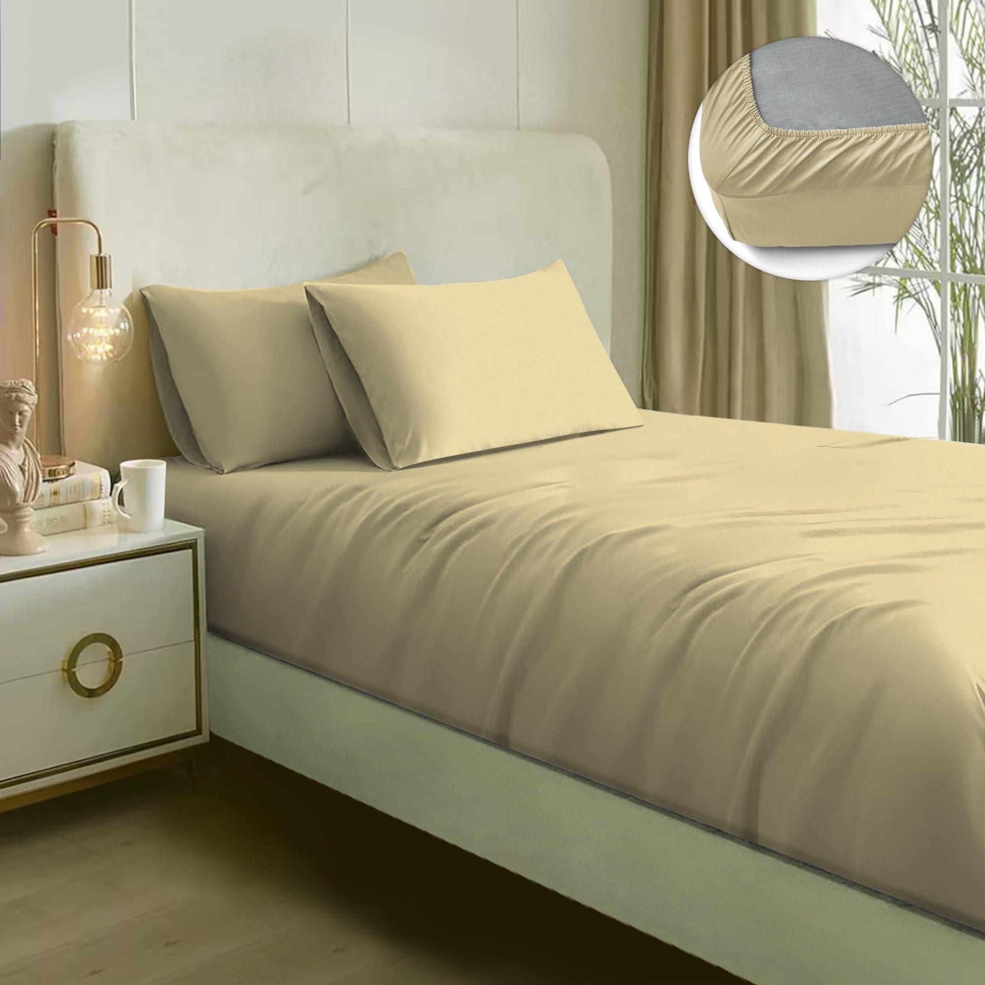 Buy Oakes Solid Bedsheet - Beige Bedsheets from Vaaree